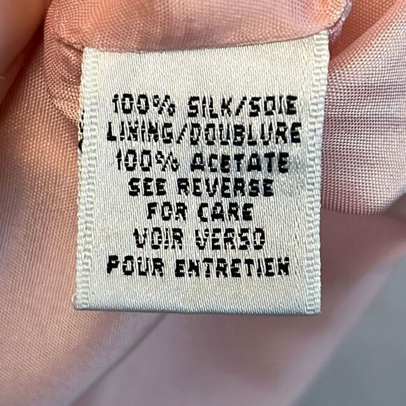 TALBOTS Sheath Dress and Jacket Set Size 12 Pink Floral 100% Silk Button Front - Picture 7 of 12